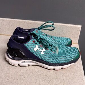 Under Armour Speedform Gemini Womens Teal/Blue Running Shoes Sneakers Size 7.5